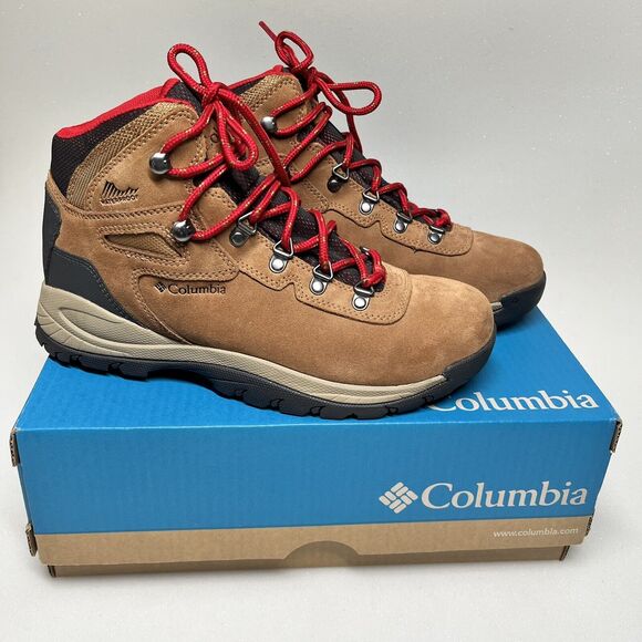 NEW Columbia Newton Ridge Hiking Boots Women 10 Plus Waterproof Amped Elk Mt Red - Picture 1 of 11
